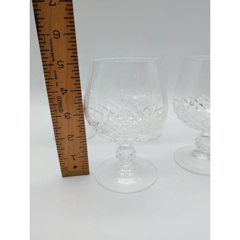 VTG (4) Cristal D'Arques LONGCHAMP Lead Crystal Brandy Snifters  Cognac Glasses
